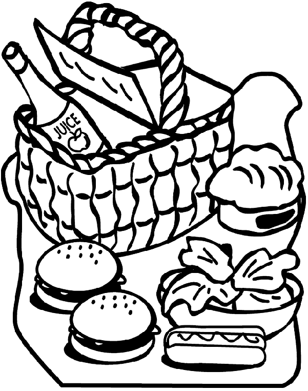 Picnic Coloring Page